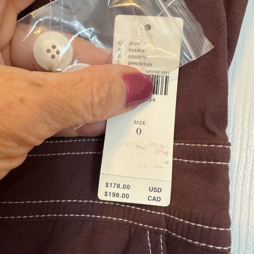 Maeve by Anthropologie Chic Brown Button-Front Bodice Jumpsuit Size 0 Wide Leg - Picture 7 of 14